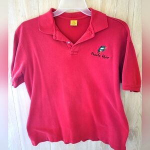 Men's Polo in scarlet/red 100% cotton size XL from Puerto Rico